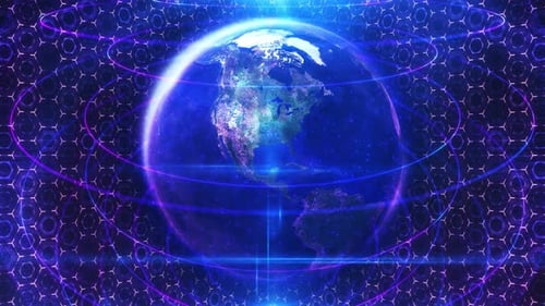 El planeta Tierra en el entorno virtual del universo digital