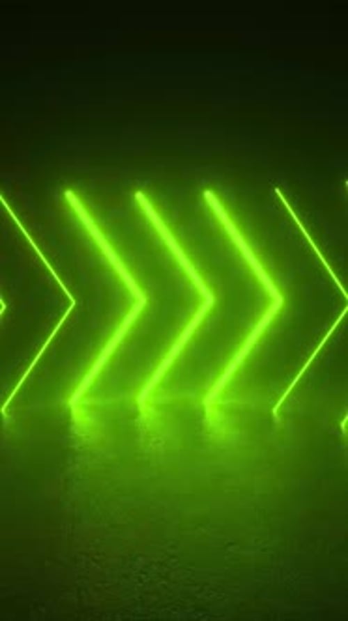A tunnel of neon lights glows