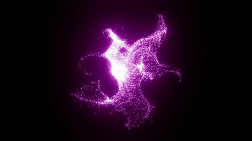 Dynamic Abstract Purple Glowing Particle Flow Background