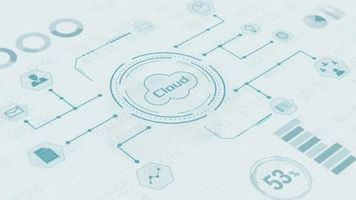 Animated Cloud Computing Network with Data Visualization
