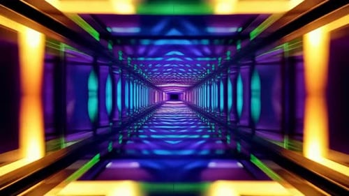 Boucle de couloir infinie SciFi symétrique vibrante