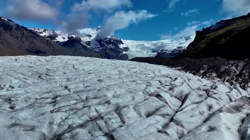 Majestic Svinafellsjokull Glacier Showcases Stunning Ice Formations in Iceland
