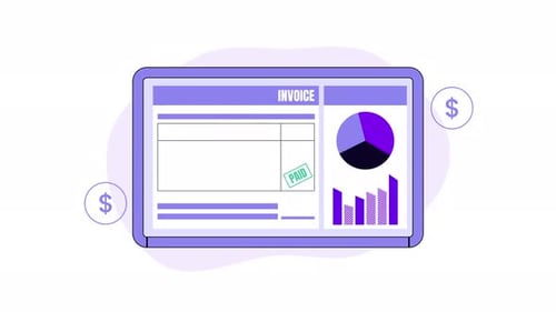 Invoice paid animation charts. Suitable for finance, accounting, payment, and business.