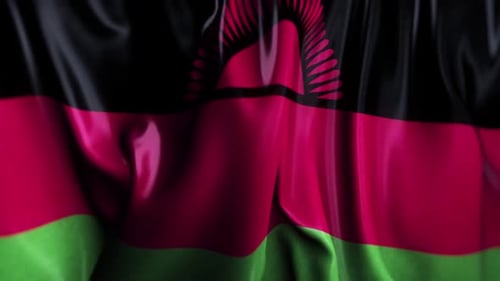 Realistic Waving Malawi National Flag Animation