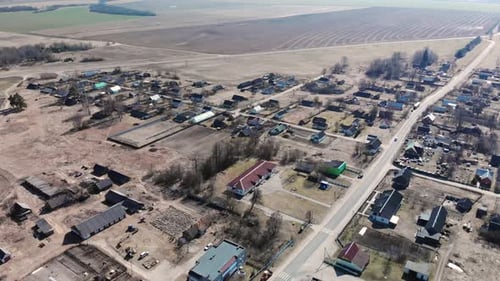 The Belarusian Village of Trokeli Aerial View