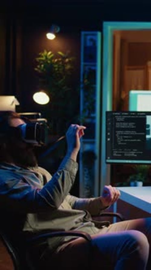 Vertical Video Computer Scientist Using VR Technology to Make AI Become Sentient Celebrating