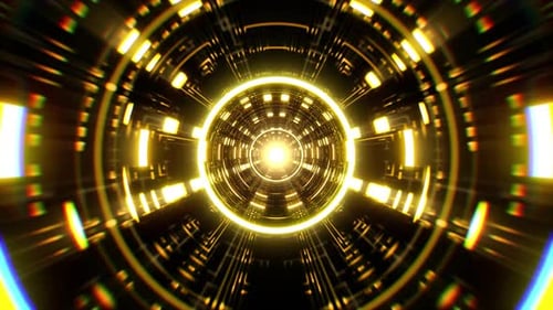 Glowing Yellow Light Visual Art for Music Loop