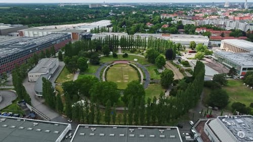 Aerial view of Messe Berlin , Germany