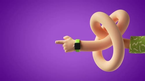 tangled hand shows direction with pointing finger