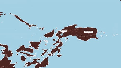 Rotating Map Of Philippines And Manila