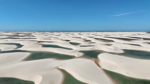 the desert flooded with lencois maranhenses in brazil