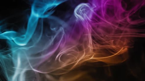 Abstract Colorful Smoke on Black Background