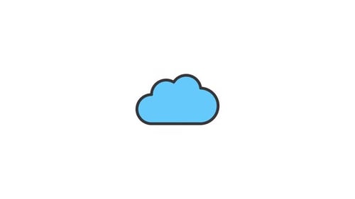 Animated Flat Design Cloud Icon