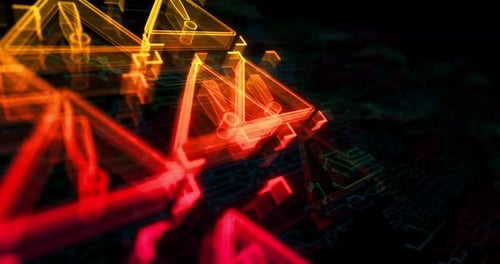 Alerta, símbolos de ciberataque, bucle, concepto de bucle cibernético