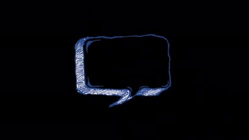 Animated Sketchy Blue Speech Bubble
