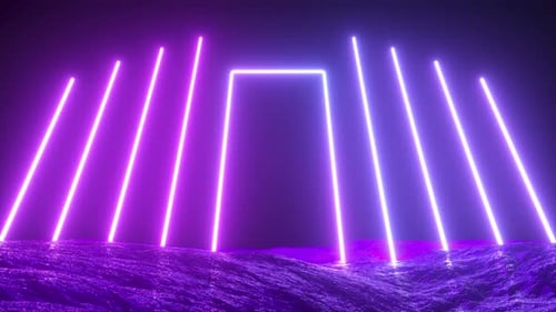 3D Animation Futuristic Scifi Glowing Neon Lights Background