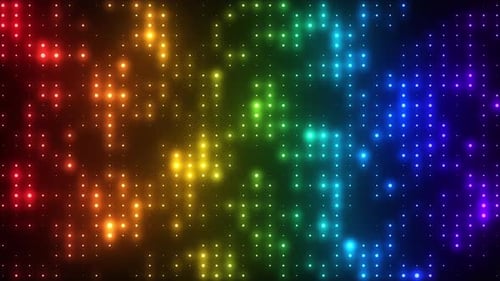Colorful Glowing LED Grid Motion Background