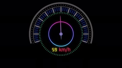 Geschwindigkeitsmesser, Fahrrad, Autogeschwindigkeitsmesser animiert 4k. Vd 663
