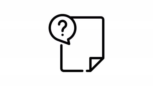Animated Question Mark Document Line Art Icon