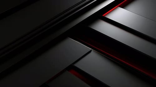 Dark Geometric Background with Red Light Streaks