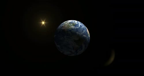 Animation eines Erdplaneten. 3D-Erdplanet rotiert. 4K-Video.