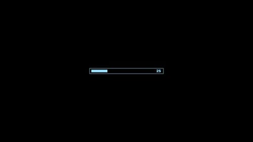 Interface Collection: Animation of a horizontal progress bar rising within going all the way up to 1