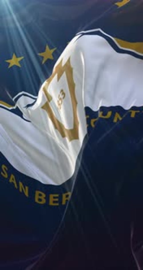 Realistic Vertical Waving Flag Animation with Sunlight