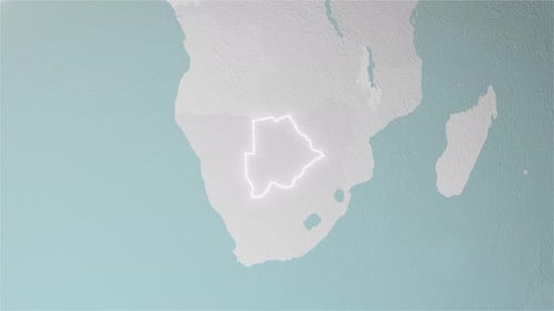 World Map Botswana Zoom In Stylised Spherical White Shades 4 K 60 Fps