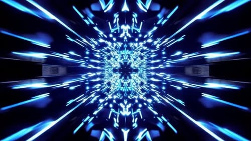 Abstrakte blaue Neon-Hochgeschwindigkeitslichttunnelschleife