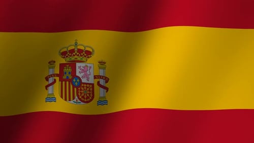 Realistic Waving Flag of Spain Loop Animation