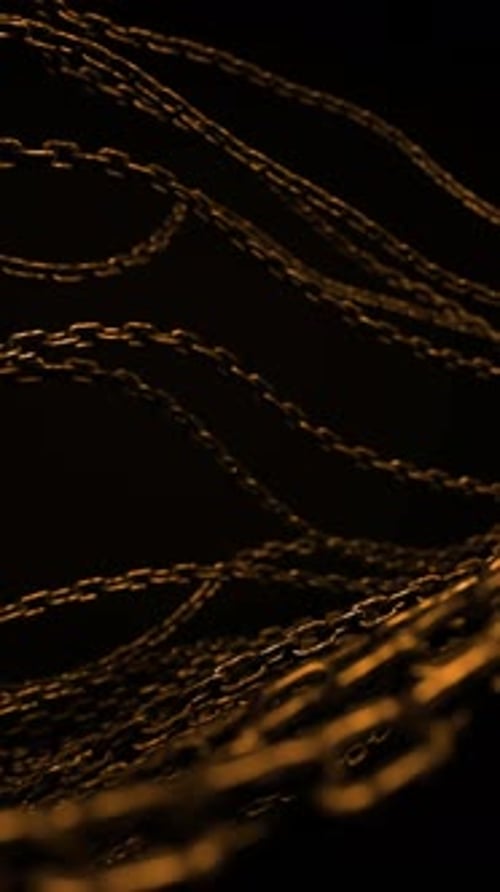 Abstract Golden Chains Falling Background Animation