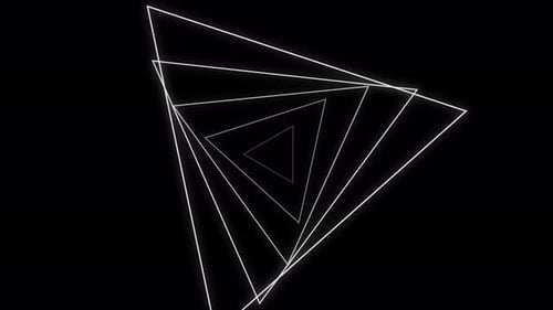 Black and white retro lines spinning tunnel loop animation.