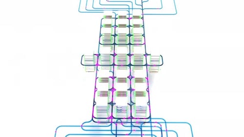 Big Data Center Servers Rack AI Learning Education Able to Loop Endless