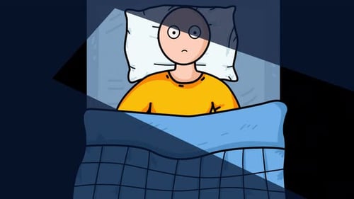 Character Can't Sleep And Overthinking On Alpha Channel 4K