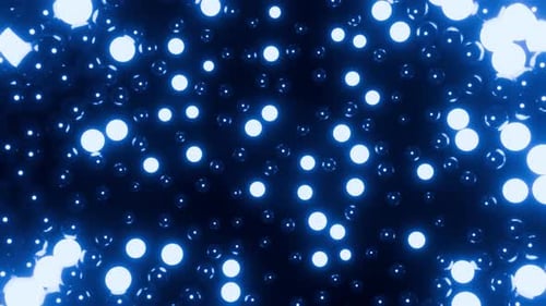 Bubble Sphären-Hintergrund für Show VJ Loop-Animation mit blauen Neonlichtern