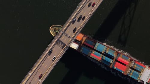 Container Ship Passing Under Bridge Into Halifax Port ImportExport Hub