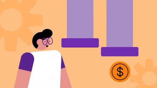 Flat Design Animation of Financial Concepts and Business Growth