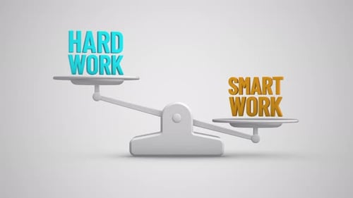 Hard Work vs Smart Work 3D Weighing Scale Animation