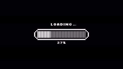 Retro Pixel Loading Bar with Vertical Striped Progress