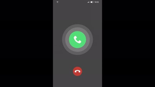 Incoming Call Mobile Interface Flat Design Animation