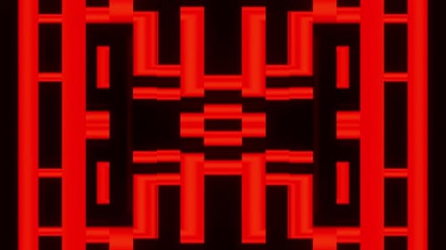 Red Pattern Illumination Background Vj Loop For Party With Bright Lines