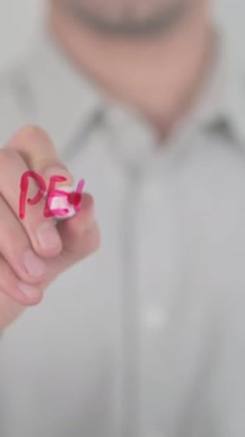 Man Writes Personal Account Message on Glass Surface