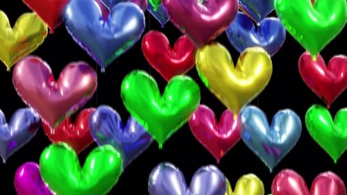 Heart Balloons Alpha Channel.