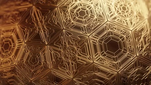 Intricate Golden Geometric Pattern Seamless Loop Background