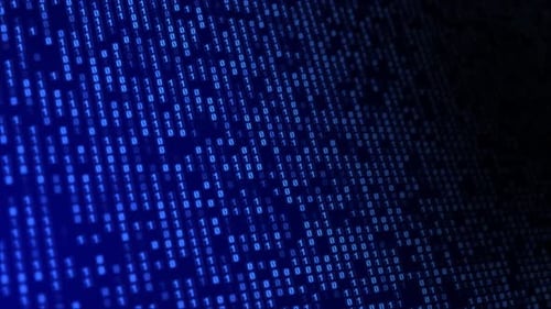 Digital binary code processing on screen