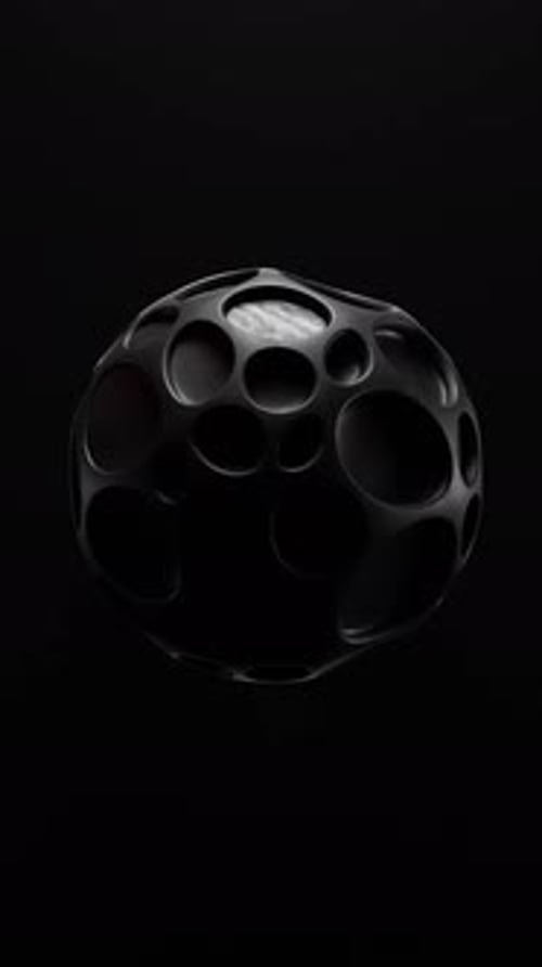 Looping Abstract Bubble Sphere Animation in Pink and Black