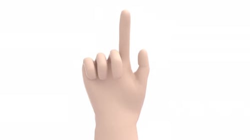 3D Animated Hand Pointing Up for User Interface