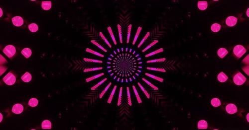 Dynamic Neon Geometric Tunnel Lights Loop