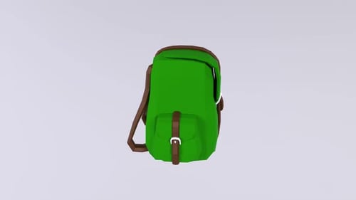 Green Bag 3d object rotating loop