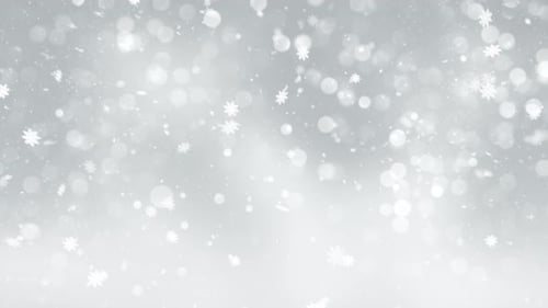 Falling Snowflakes and Sparkling Bokeh Winter Background